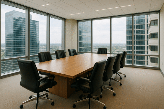 Empty office boardroom.